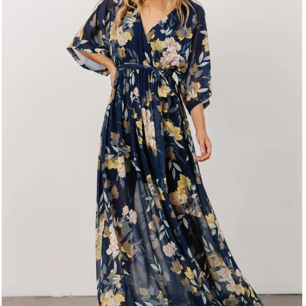 Baltic Born Navy Floral Maxi Dress